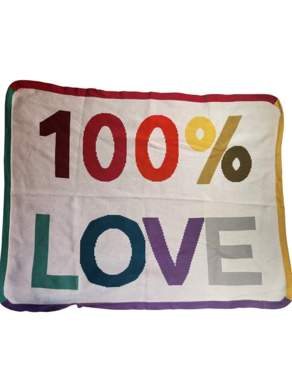Baby Gap 100% Love Knit Blanket Multi Color Cotton Intarsia Nursery‎ 30x38